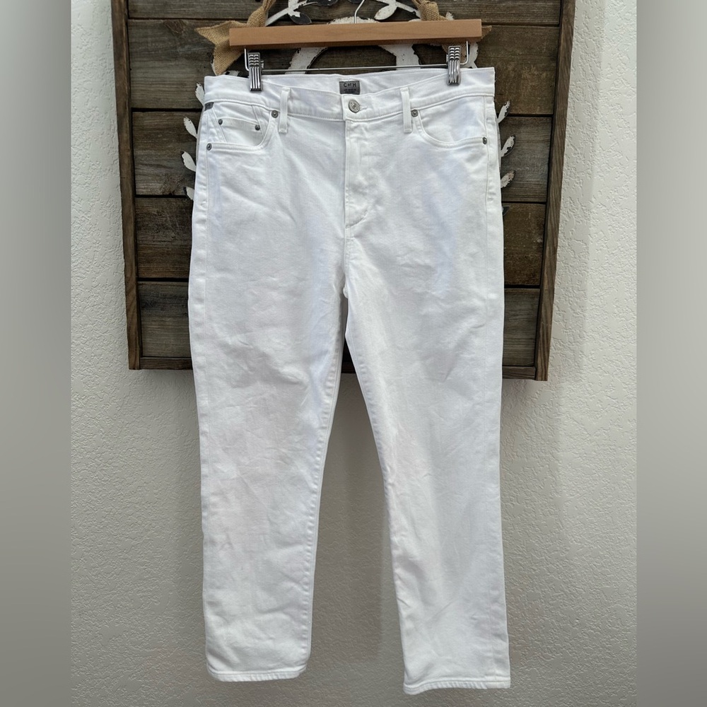 Citizens of Humanity Cara High rise Cigarette ankle White Slim Leg Jeans size 31